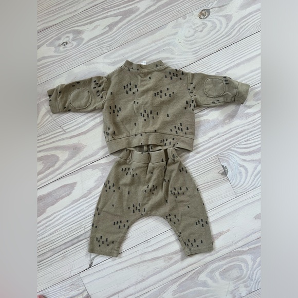 Rylee + Cru Tree Pants and Cardigan Set Sz 0-3m - Picture 2 of 3